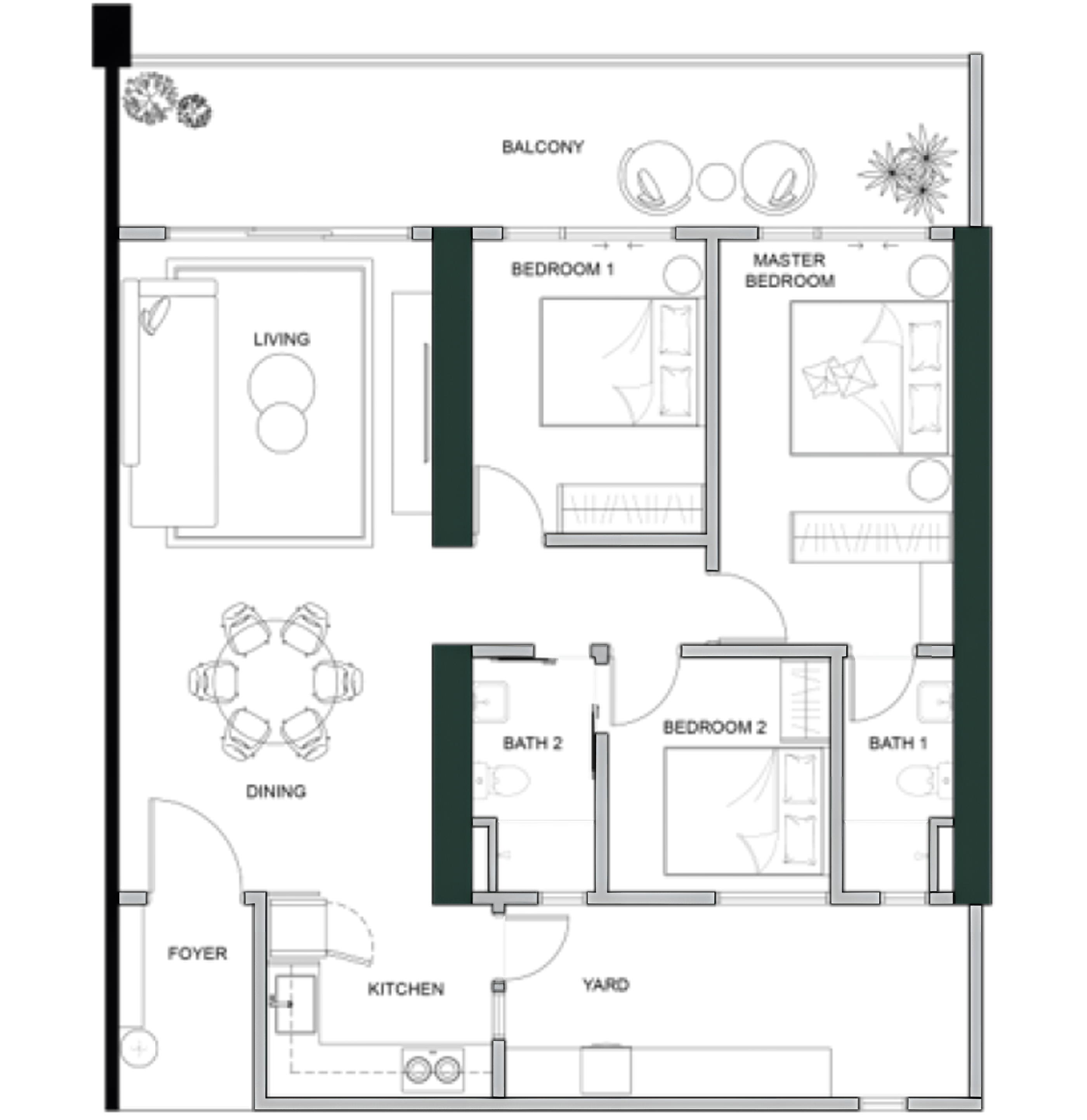 3 Bedroom Unit Floor Plan - TYPEB1
